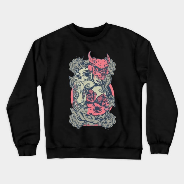 Lady Skull Crewneck Sweatshirt by gblackid